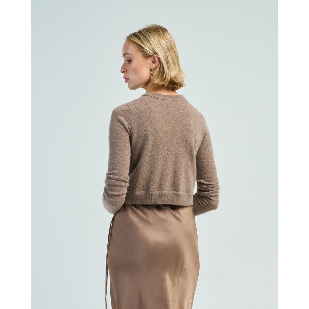 brazeau tricot beige all thumbs cropped sweater size 1 / XS 100% cashmere - Picture 6 of 9
